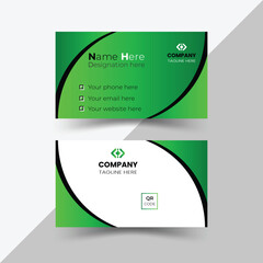 Modern, creative, and simple double-sided landscape orientation clean vector corporate business card template with stylish colour for business and personal use illustration design
