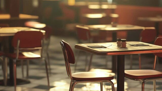 A table and chairs in a cozy restaurant setting, ideal for a meal or meeting