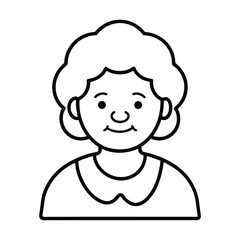 Grandmother Icon Vector Illustration ? Cartoon, Clipart, and Line Art Design 2.eps