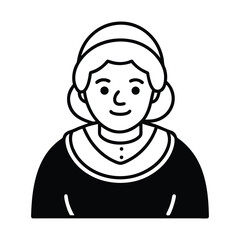 Grandmother Icon Vector Illustration ? Cartoon, Clipart, and Line Art Design 1.eps