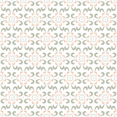 Geometric seamless pattern with abstract flowers. Pastel colored simple background for wallpaper, textiles, home decor