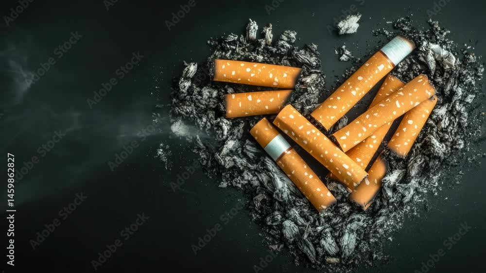 Poster A creative way to organize cigarettes in a recognizable form, perfect for use as an illustration or design element