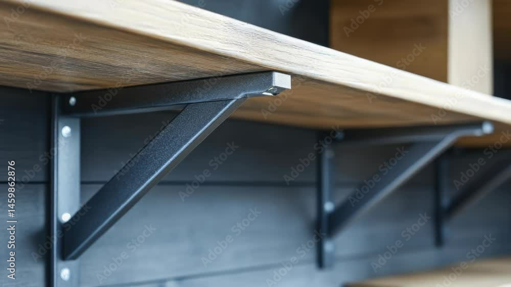 Aufkleber Close-up view of a decorative shelf on a wall with various items displayed