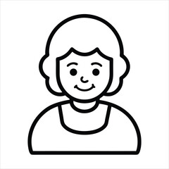 Grandmother Icon Vector Illustration ? Cartoon, Clipart, and Line Art Design for Printable Graphics1.eps