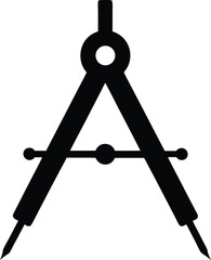 compass drafting black silhouette