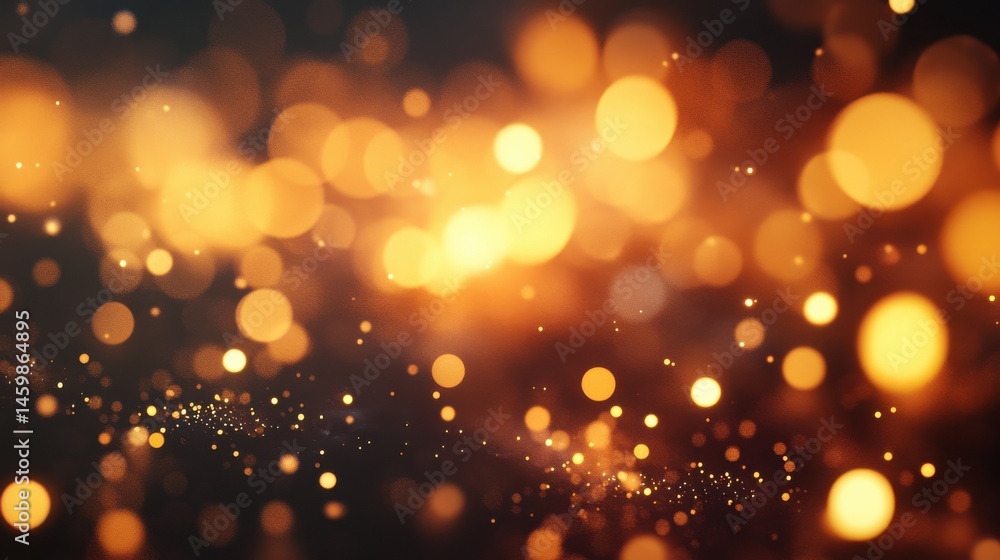 Poster abstract silver bokeh lights with soft glowing gradient background.