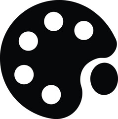 paint palette black silhouette