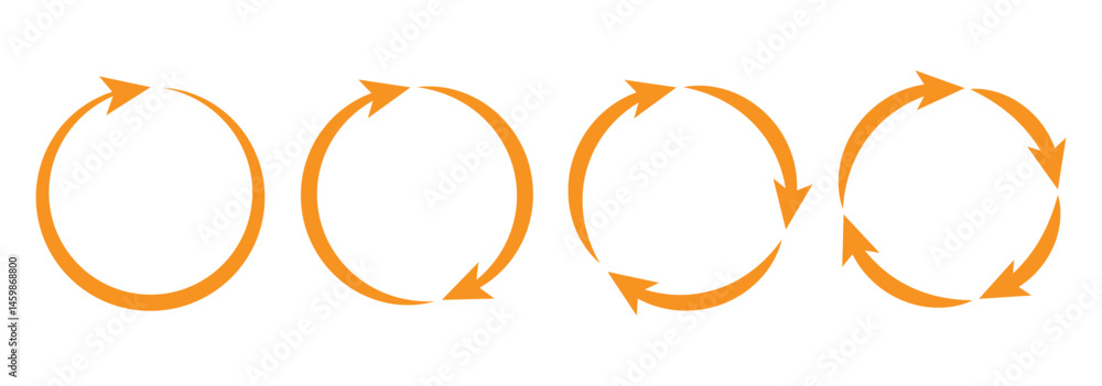 Poster reload arrows. circle arrow, connect or recycle digital icons. connection restart symbols, isolated 