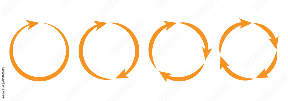 Poster reload arrows. circle arrow, connect or recycle digital icons. connection restart symbols, isolated 