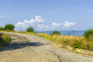 summer countryside landscape inside val d'agri, basilicata
