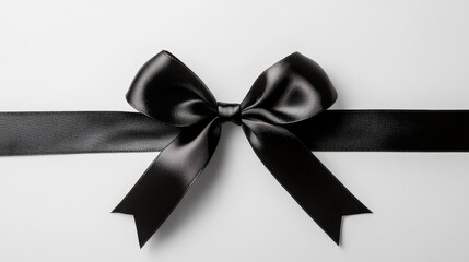 Elegant black ribbon bow for stylish gift wrapping.