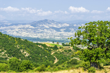 Naklejka premium summer countryside landscape inside val d'agri, basilicata