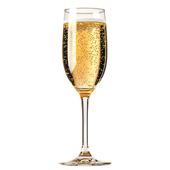Glass of Champagne Isolated on Transparent Background