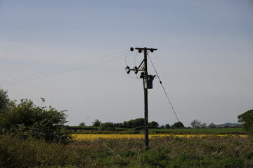 power lines in the field
