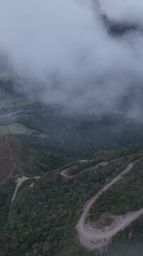 Morro dos Cabritos in Aparados da Serra, Praia Grande Santa Catarina Canyons. Aerial view. Vertical video