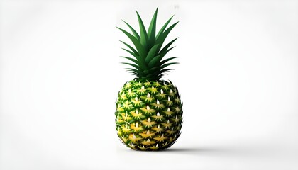 A painting of a pineapple against a white backdrop
