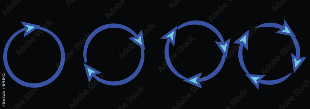 Poster reload arrows. circle arrow, connect or recycle digital icons. connection restart symbols, isolated 