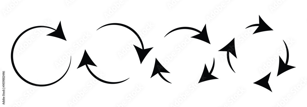 Poster refresh vector icon set black filled and outlined style. refresh, restart or reload vector symbol. e