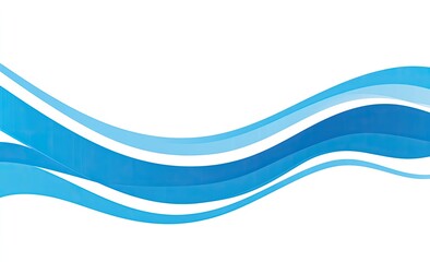 Simple, flowing, light blue waves on white background.  Layered, smooth curves