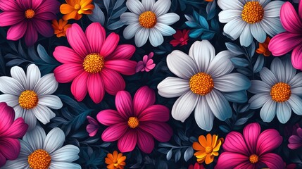 Flower Arrangement in Pink White and Orange