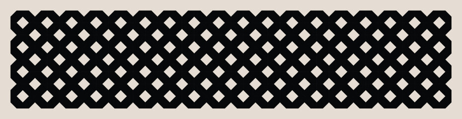 Seamless black and white mid century modern geometric pattern for banners, backgrounds, fabric design, home decor.