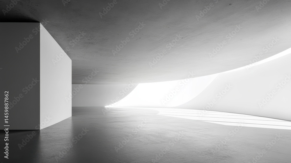 Aufkleber white empty room wall with soft light and copy space. empty white wall background. bright minimalist