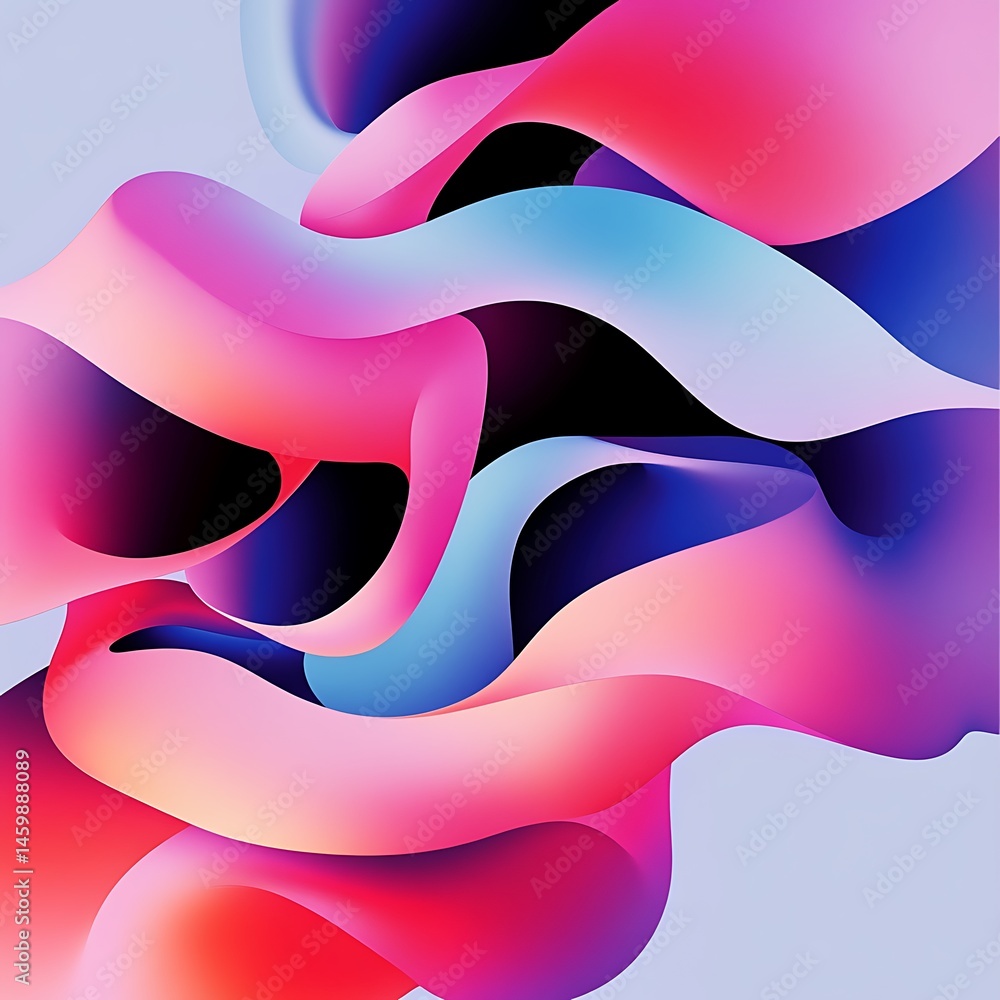 Poster abstract gradient flow: dynamic, fluid shapes with vibrant colors, a modern and artistic design elem
