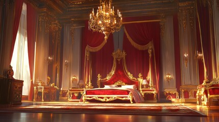 Fototapeta premium Luxurious Royal Bedroom Interior