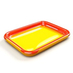Yellow and red rectangular tray