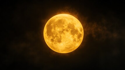Fototapeta premium Majestic Orange Full Moon in Night Sky