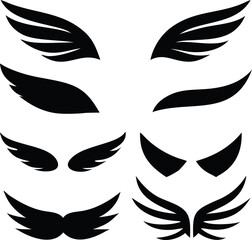 Obraz premium wings symbols – vector silhouettes for design