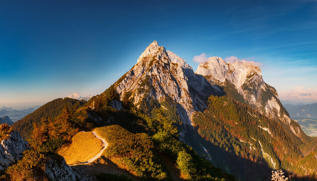 parorama of traunstein mountain