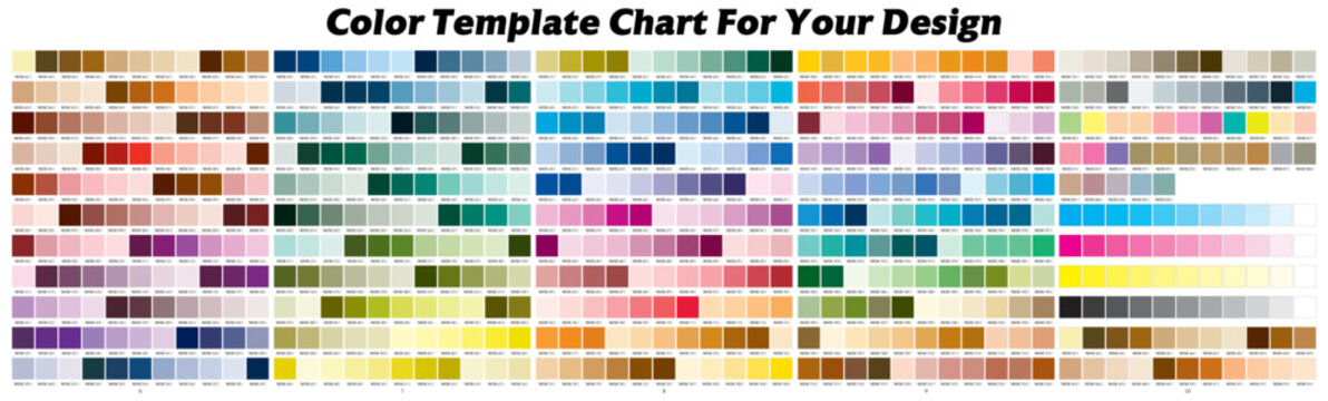 Color Palette. Color Template Chart for your design. Print Test Page. Color Numbers or Names. CMYK, Pantone colour palette