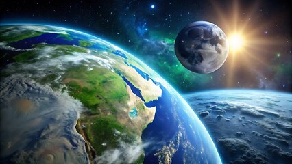 Fototapeta premium imagine a breathtaking view of earth seen from out background.jpg