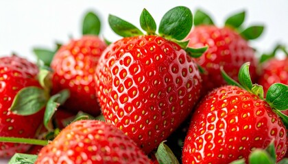 Fresh Red Strawberries Closeup Vibrant Juicy Summer Fruit Healthy Food Delicious Dessert