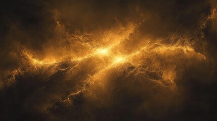 Fototapeta premium A dramatic cosmic nebula display of fiery clouds.