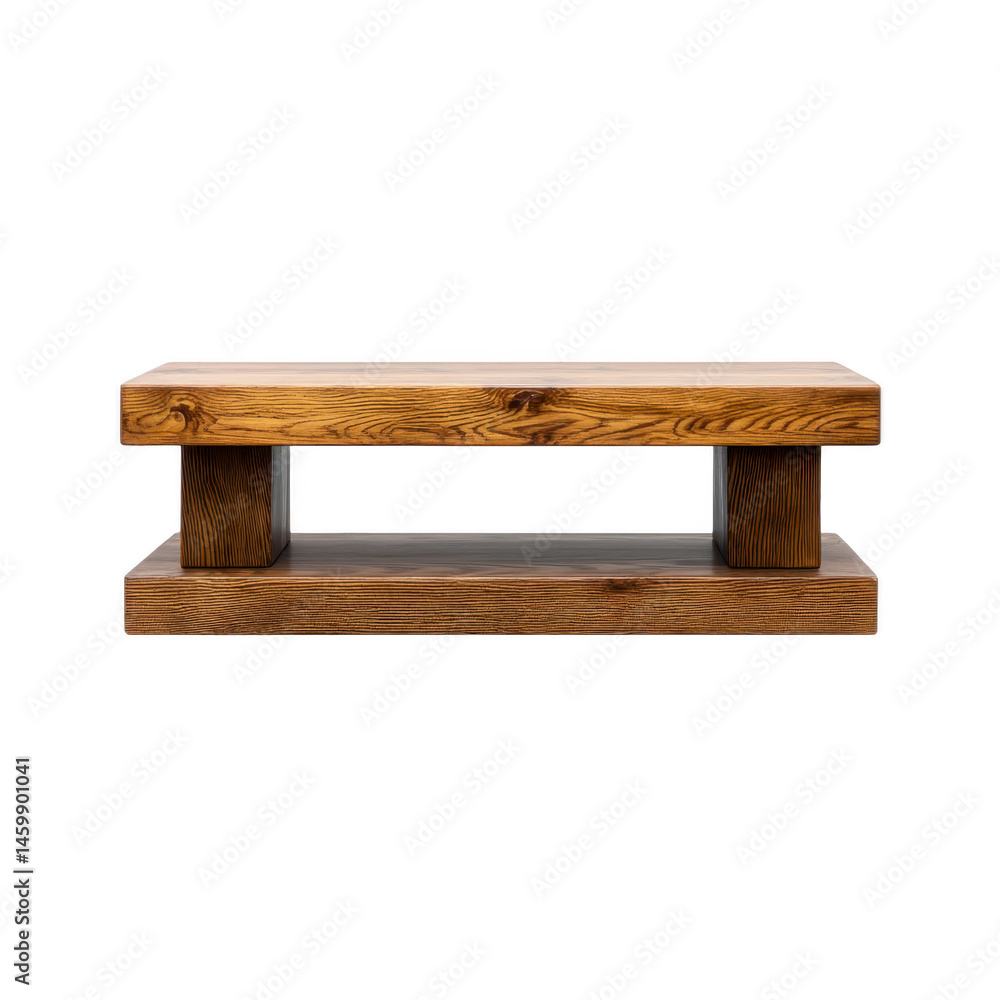 Poster rustic wooden coffee table with sturdy design and natural wood grain finish, perfect for adding warm
