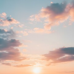Obraz premium Beautiful Pastel Sunset Sky with Cloudscape Photography
