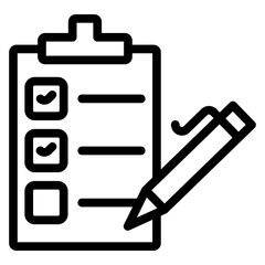 Task Report Vector Line Icon Design
