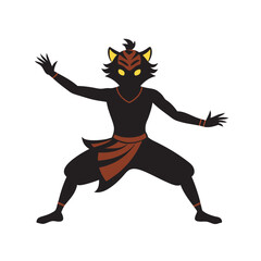 Tiger Mask Dancer In Cultural Performance