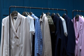 Clothes rack in a shop.