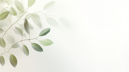 Fototapeta premium Soft White Gradient with Nature-Inspired Shadows a?