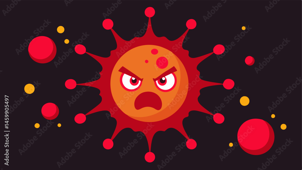 Poster inflammation reduction a graphic showing an angry red inflamed area and exosome particles surroundin