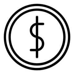 Dollar Symbol Vector Line Icon Design