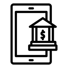 Online Banking Vector Line Icon Design