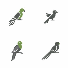 Quetzal icon sheet, vector icons, simple shapes
