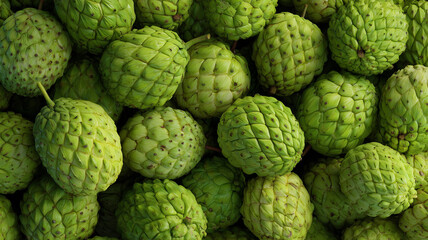 Fototapeta premium Seamless background image of lots of fresh custard apples