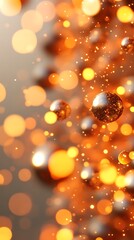 Shimmering golden spheres and bokeh