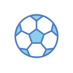 Naklejka premium soccer ball on blue background
