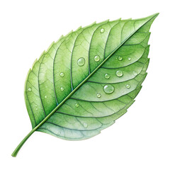 Watercolor 3D leaf environment icon sticker, isolated on transparent background